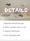 Handmade Whimsical Bowknot Glass Tumbler, Set of 2