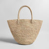 Handwoven Raffia Half-Moon Basket Tote