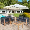 NNECW 4 Pieces Acacia Wood Patio Conversation Set with Armrest