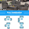 4-Piece Patio Wicker Conversation Set with Glass Coffee Table, Grey