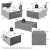 8-Piece Grey PE Rattan Conversation Set, Washable Cushions
