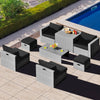 NNECW  8-Piece Outdoor Grey PE Rattan Conversation Set with Washable Cushion Covers-Black-0