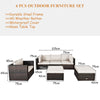 6-Piece Patio Rattan Sectional Set with Seat Cushions