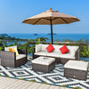 6-Piece Patio Rattan Sectional Set with Seat Cushions