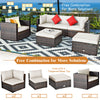 6-Piece Patio Rattan Sectional Set with Seat Cushions