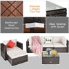 6-Piece Patio Rattan Sectional Set with Seat Cushions