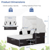 Outdoor Rattan Daybed with Retractable Canopy for Patio & Yard