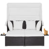 Outdoor Rattan Daybed with Retractable Canopy for Patio & Yard