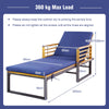 NNECW Patio Chaise Lounge Chair with Acacia Wood with Armrests for Poolside