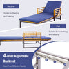 NNECW Patio Chaise Lounge Chair with Acacia Wood with Armrests for Poolside