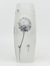 Handpainted Oval Art Glass Vase for Flowers