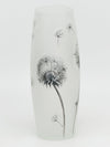 Handpainted Oval Art Glass Vase for Flowers