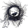 NNETM Halloween Wreath Crow & Dark Blue Roses-0