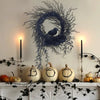 NNETM Halloween Wreath Crow & Dark Blue Roses-2