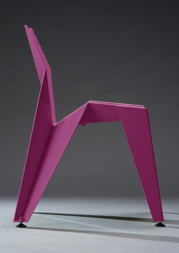 EDGE Aluminum Stackable Dining Chair - Magenta