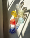 Mouth-Blown Dapple Dot Colored Glass Tumbler, Set of 6