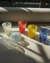 Mouth-Blown Dapple Dot Colored Glass Tumbler, Set of 6