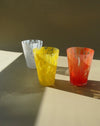Mouth-Blown Dapple Dot Colored Glass Tumbler, Set of 6