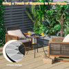 Round Outdoor Fire Pit Table with Mesh Screen Lid & Fire Poker