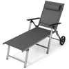 NNECW Outdoor Aluminum Chaise Lounge Chair with Wheels and Adjustable Backrest for Patio