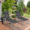 NNECW Outdoor Aluminum Chaise Lounge Chair with Wheels and Adjustable Backrest for Patio