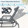 NNECW Outdoor Chaise Lounge Glider Chair with Armrests and Pillow for Poolside