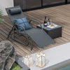 NNECW Outdoor Chaise Lounge Glider Chair with Armrests and Pillow for Poolside