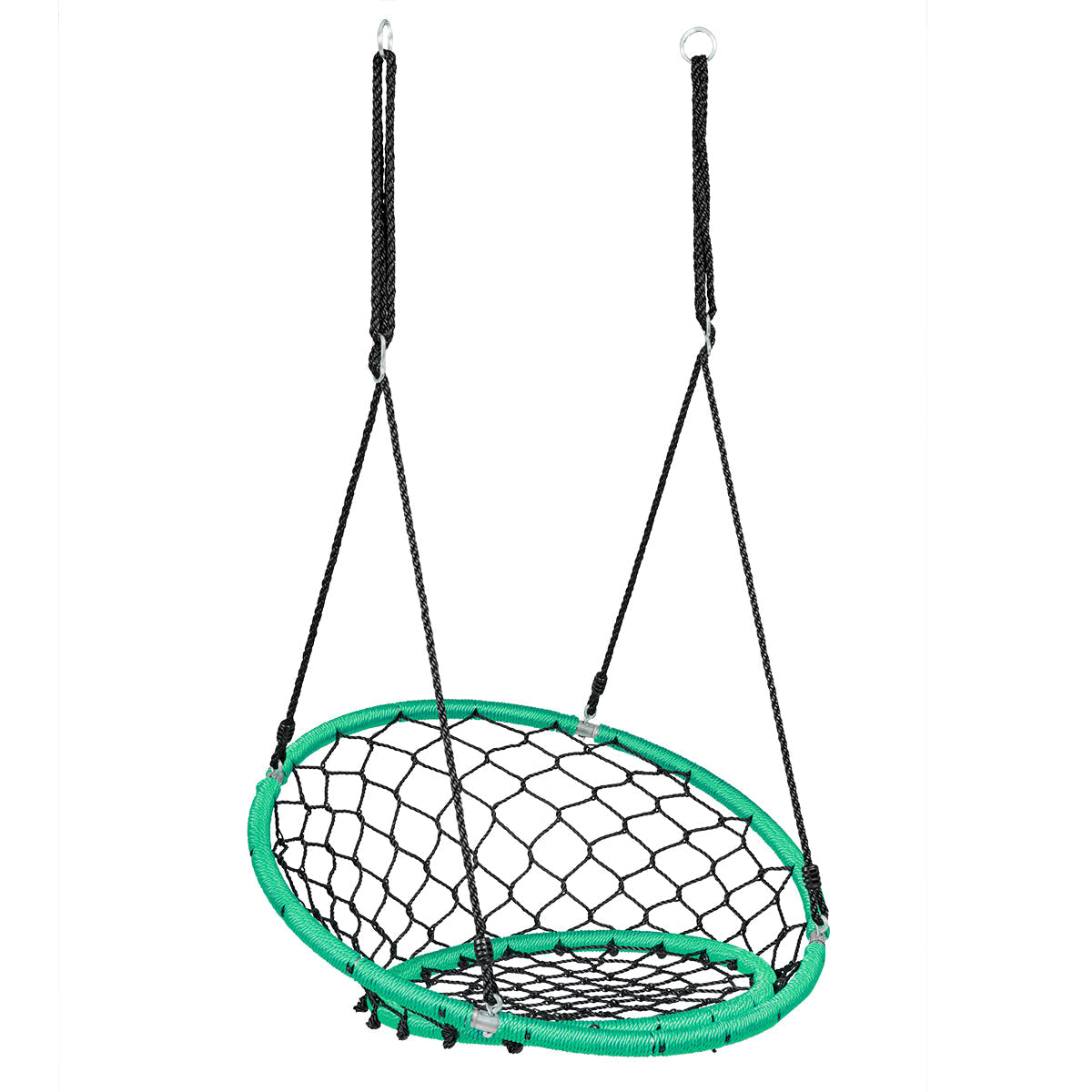 NNECW Net Hanging Swing Chair with Adjustable Hanging Ropes for Outdoor-Green-1
