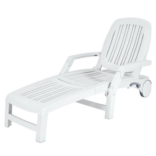 Outdoor Chaise Lounge Chair with Storage Box
