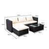 NNEDPE 5pc Modular Outdoor Lounge Set PE Rattan - Brown