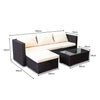 5-Piece Modular Outdoor Lounge Set, PE Rattan - Brown