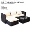 5-Piece Modular Outdoor Lounge Set, PE Rattan - Brown