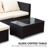 5-Piece Modular Outdoor Lounge Set, PE Rattan - Brown