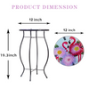 Round Glass Top Outdoor Patio Side Table with Folding Tripod Base