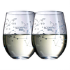 Set Of 2 Zodiac Sign Wine Glasses With 2 Wooden Coasters By Astrology Drinking Glass