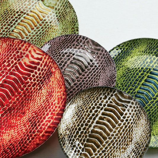 Set of 4 Snakeskin 6" Canapé Plates