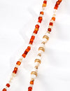 Red Agate & White Pearl Necklace